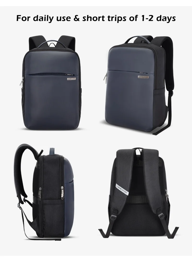 Lavie  Sport Vogue Laptop backpack 17L |Multifunctional Laptop Backpack with Trolley sleeve For Men & Women (BLACK/NAVY)  | Best Price UAE